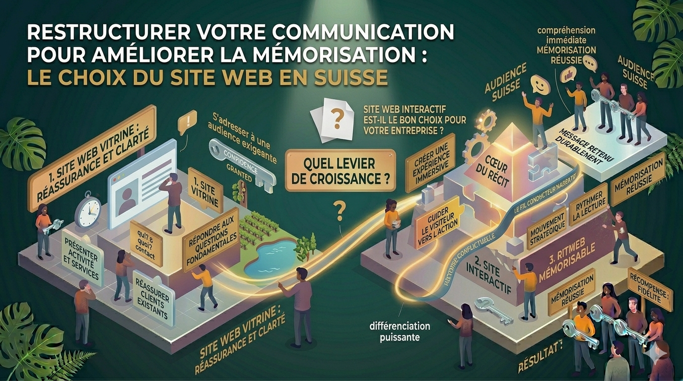 Site web vitrine ou site web interactif : lequel choisir en Suisse par New Tells Studio