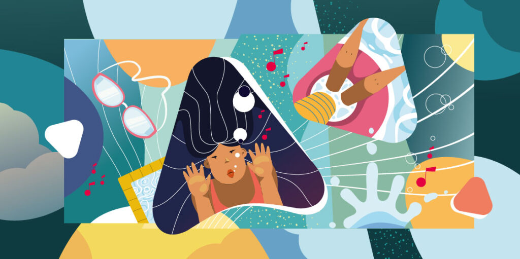 Illustration acoudesign pour la piscine par New tells Studio