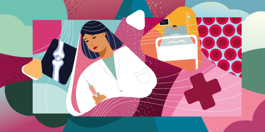 Illustration acoudesign pour la santé par New tells Studio