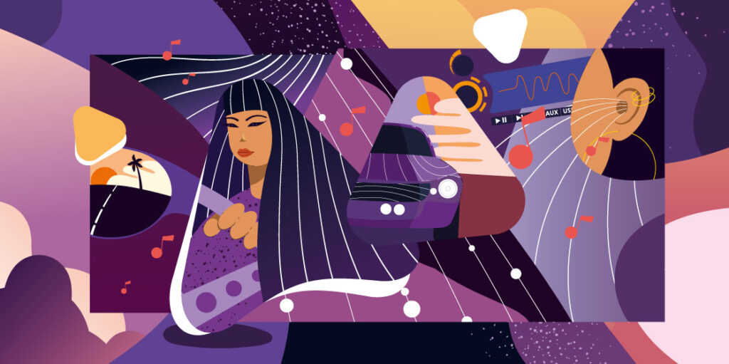 Illustration acoudesign pour le transport par New tells Studio